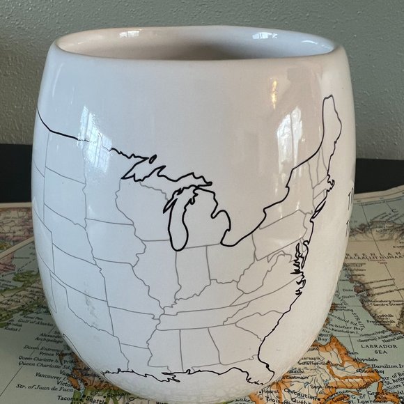TROUVAILLE United States Color-In Map Mug ~  Geography ~ Road Trips ~  USA Map - Picture 2 of 8
